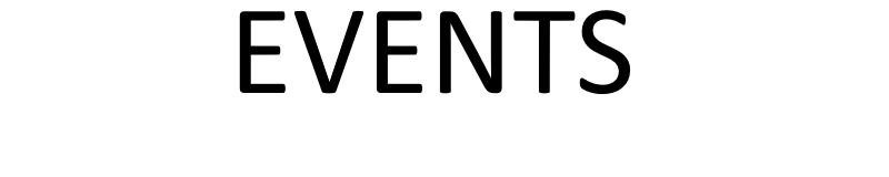 white rectangle with the word Events written on it in black