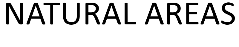 white rectangle with the word Natural Areas written on it in black